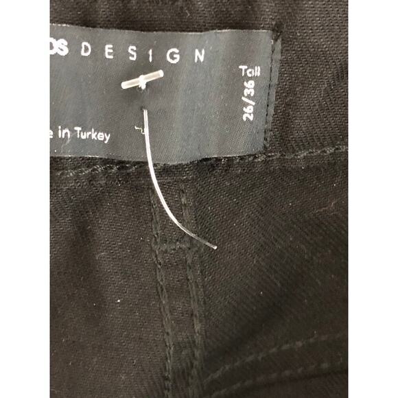 ASOS Design Tall Jeans Low Rise Flare Leg Self-Tie Belt Black Coated  NWOT 26T - Picture 6 of 9